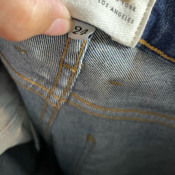 McGuire Denim  Flare Wide Leg Distressed Jeans High Rise Raw Hem Boho Sz. 24 - Picture 11 of 11